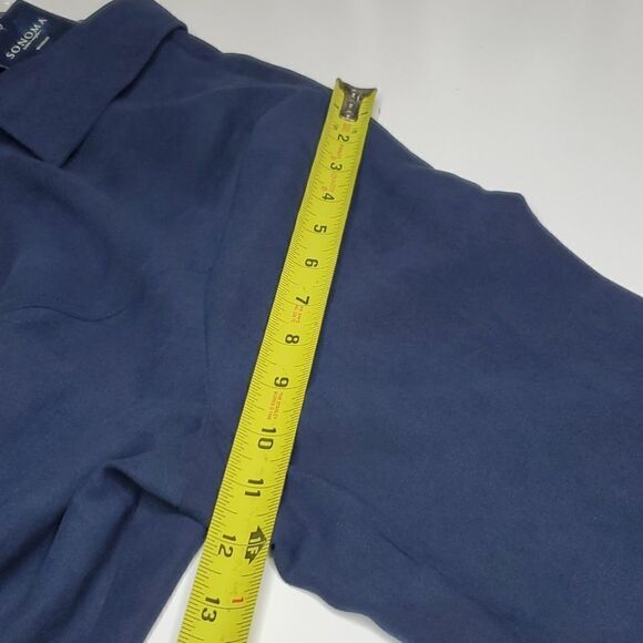 New 2X Faux Micro Suede Navy Blue SHACKET shirt full zip JACKET 2 X SONOMA NWT - Picture 5 of 12